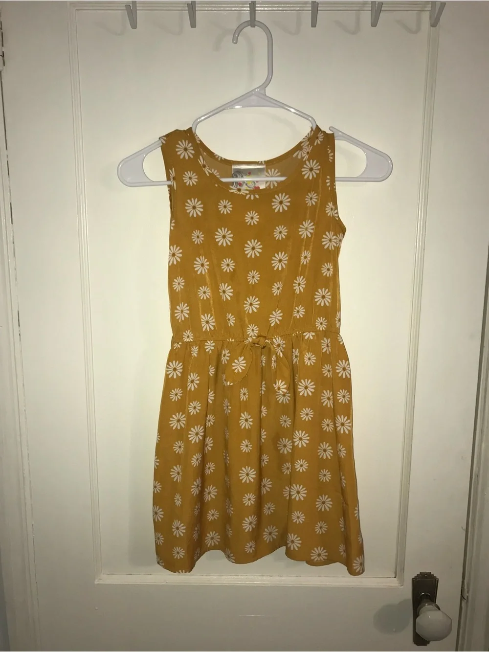 Women's Mustard Daisy Midi Dress with Cream Open Cardigan